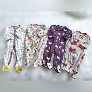 6 months Baby Girl Fleece Footie Pajama Romper Jumpsuit Jump Suit Clothes Lot